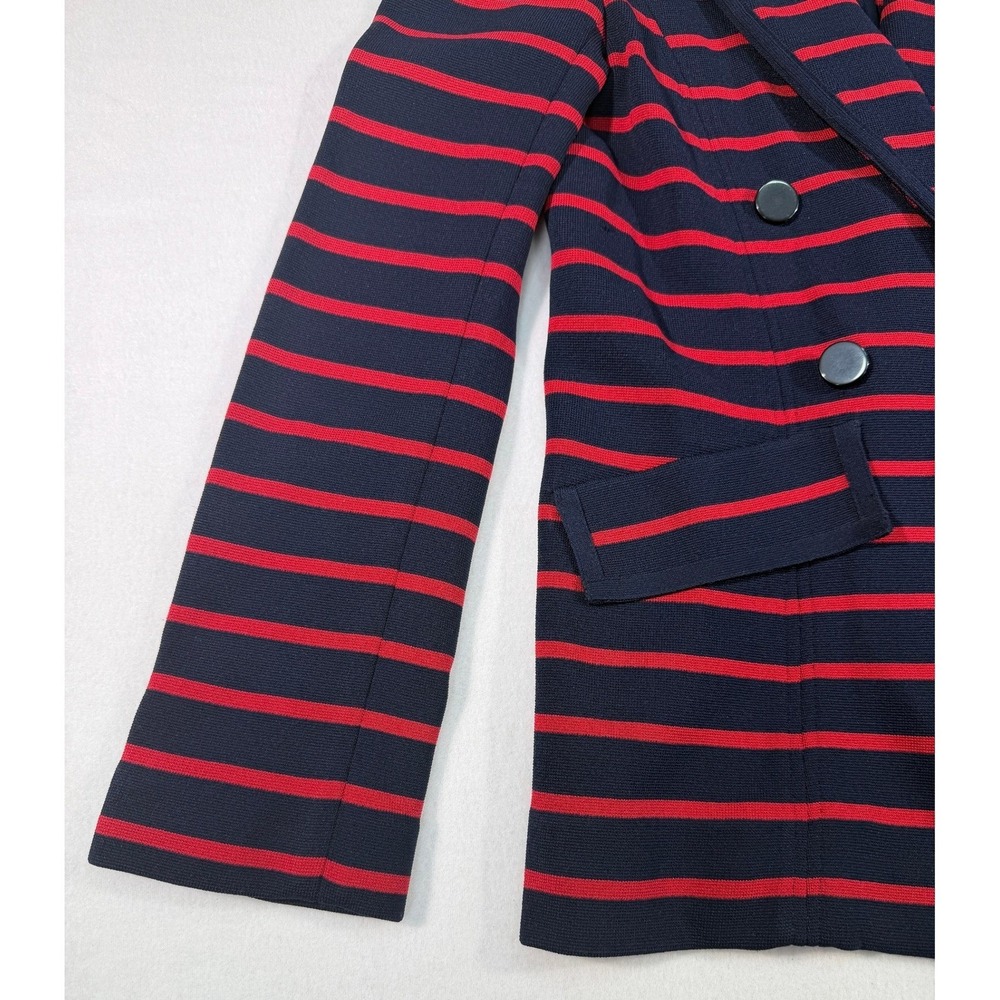 Veronica Beard Fontana Dickey Blazer Women's Medium Navy Red Striped Knit USA - Picture 12 of 16